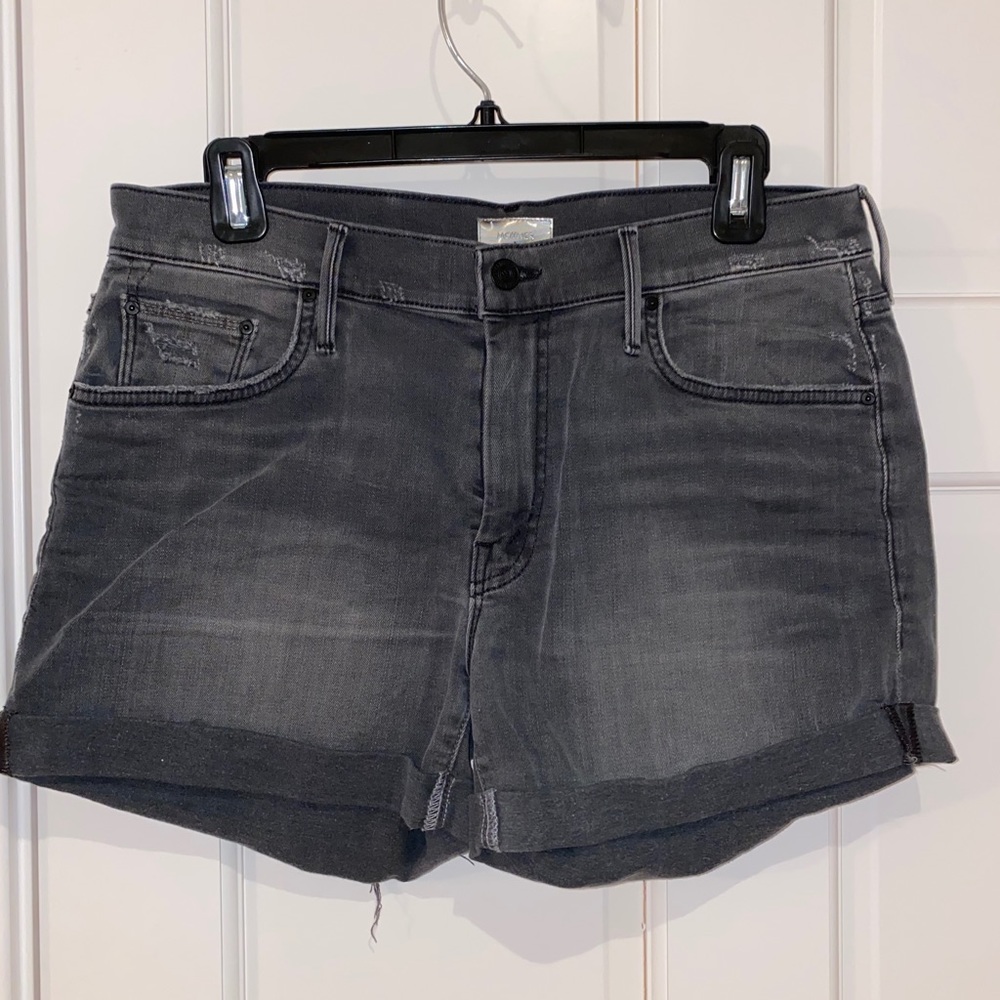 MOTHER faded grey jean shorts